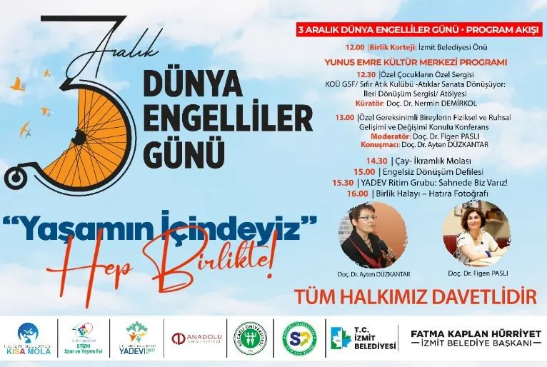 İzmit’te 3 Aralık için anlamlı buluşma: Hep birlikte yaşamın içindeyiz